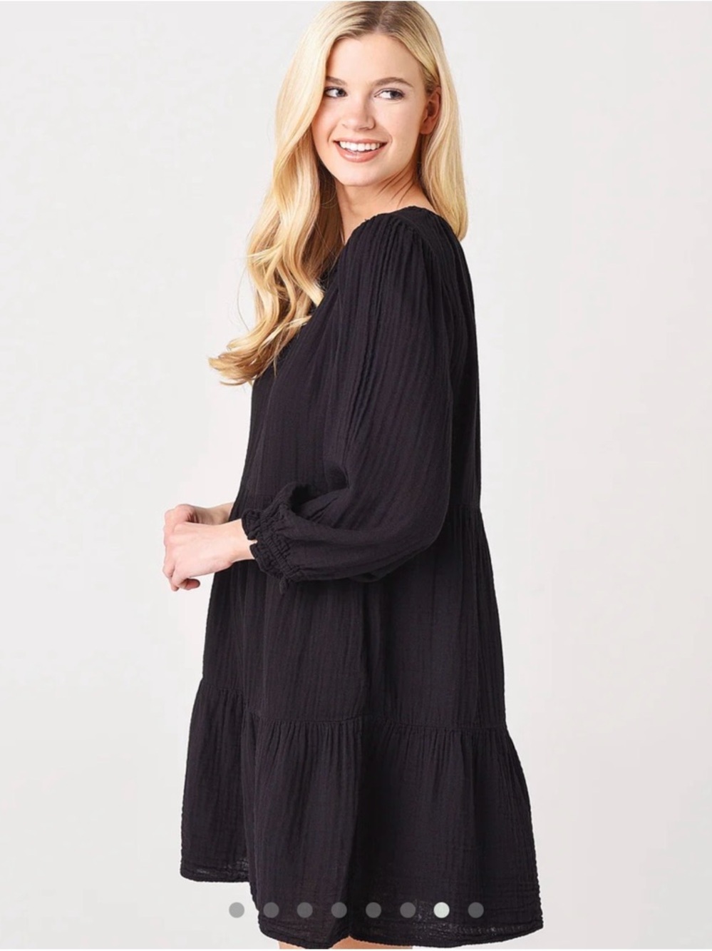 Velvet by Graham and Spencer Black Mirella Gauze Cotton Dress, XS - Picture 4 of 7
